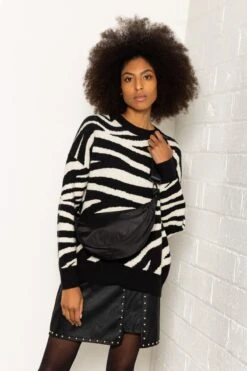 Crescent Shape Crossbody In Black -Fashion Clothing Accessories Store carraig donn crescent shape crossbody in black 311800