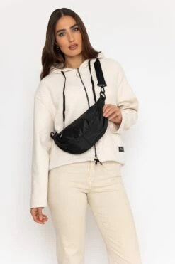 Crescent Shape Crossbody In Black -Fashion Clothing Accessories Store carraig donn crescent shape crossbody in black 413403