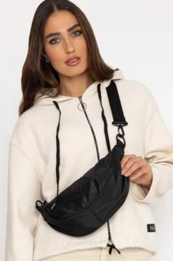 Crescent Shape Crossbody In Black