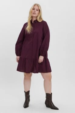 Vero Moda Curve Curve - Abby Dress In Burgundy -Fashion Clothing Accessories Store carraig donn curve abby dress in burgundy 171611