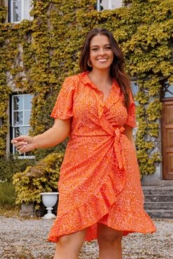 Vero Moda Curve Curve - Delilah Dress In Orange