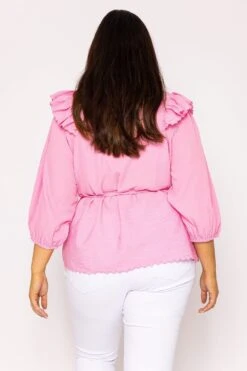 Vero Moda Curve Curve - Elise Wrap Blouse In Pink -Fashion Clothing Accessories Store carraig donn curve elise wrap blouse in pink 321527