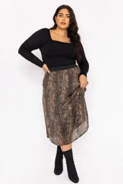 Vero Moda Curve Curve - Nala 7/8 Skirt In Animal Print -Fashion Clothing Accessories Store carraig donn curve nala 78 skirt in animal print 209151