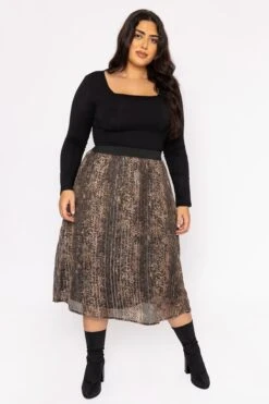 Vero Moda Curve Curve - Nala 7/8 Skirt In Animal Print -Fashion Clothing Accessories Store carraig donn curve nala 78 skirt in animal print 918027