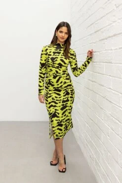 Cynthia Lime Green Midi Dress
