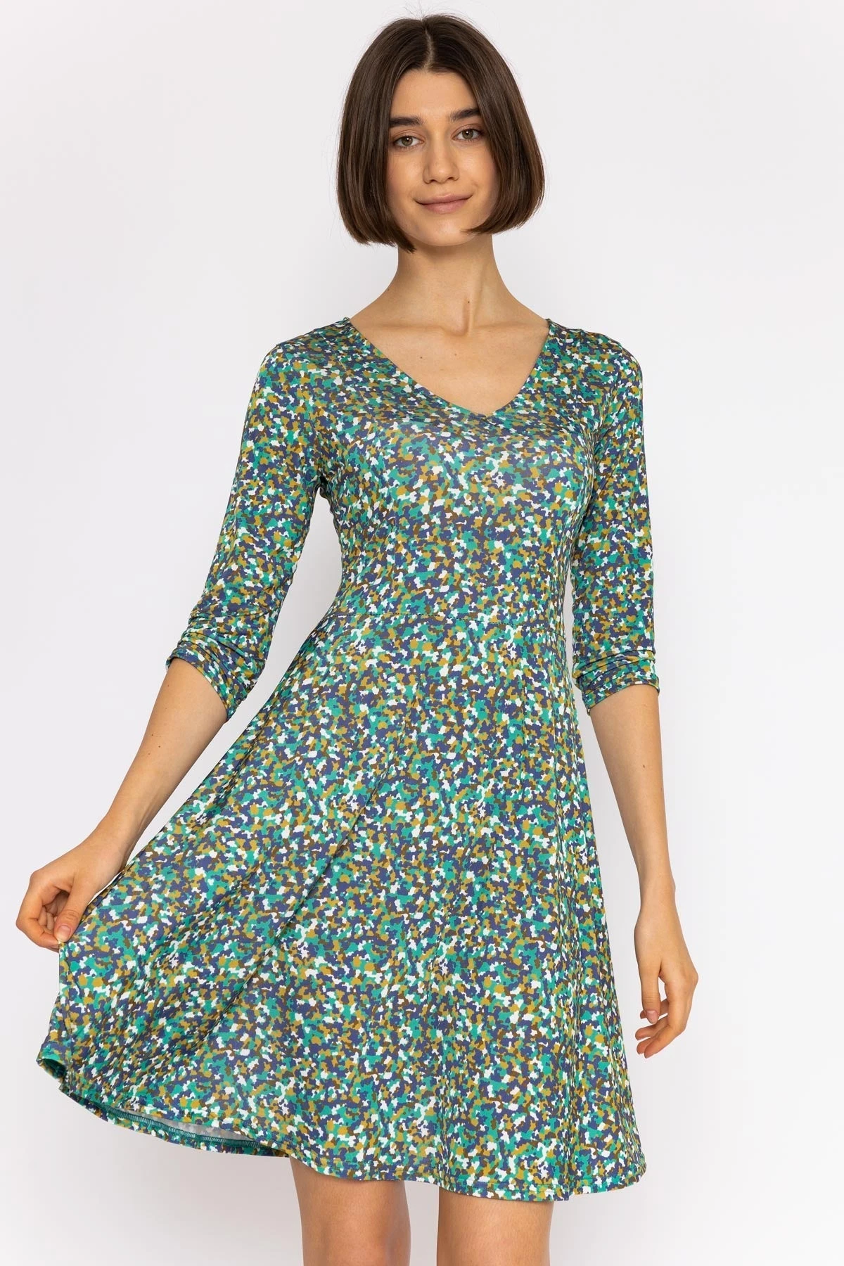 Deirdre Dress In Teal Print 8 Deirdre Dress In Teal Print - Image 6