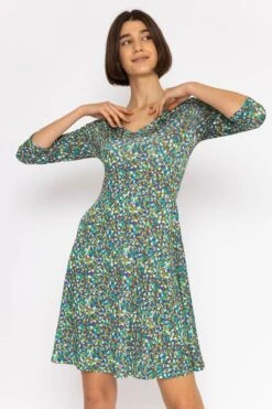 Deirdre Dress In Teal Print 11 Deirdre Dress In Teal Print -Fashion Clothing Accessories Store carraig donn deirdre dress in teal print 736966