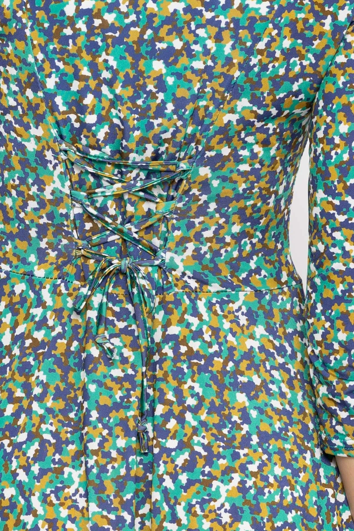 Deirdre Dress In Teal Print 4 Deirdre Dress In Teal Print - Image 2