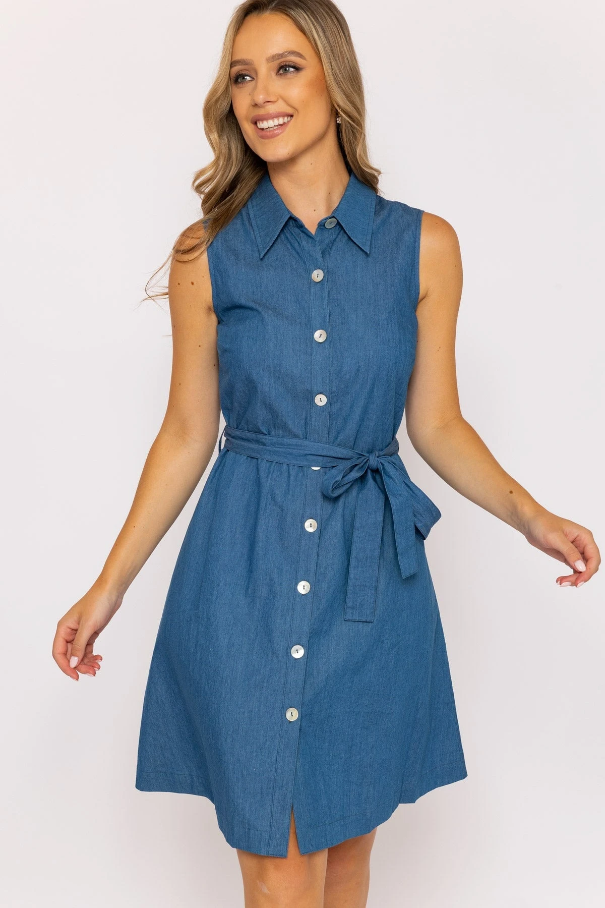 Denim Knee Length Shirt Dress 11 Denim Knee Length Shirt Dress - Image 9