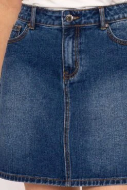 Denim Skirt In Indigo -Fashion Clothing Accessories Store carraig donn denim skirt in indigo 353129