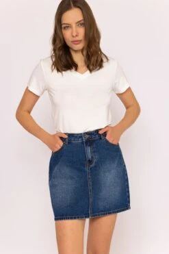 Denim Skirt In Indigo -Fashion Clothing Accessories Store carraig donn denim skirt in indigo 543398