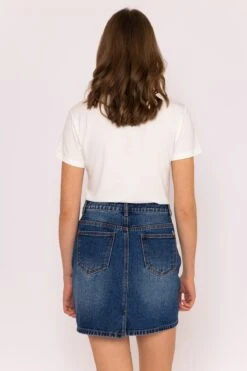 Denim Skirt In Indigo -Fashion Clothing Accessories Store carraig donn denim skirt in indigo 579081