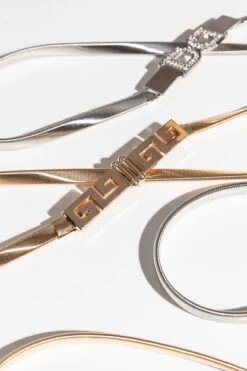 Diamante D Clasp Stretch Belt In Silver -Fashion Clothing Accessories Store carraig donn diamante d clasp stretch belt in silver 392038