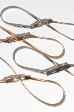 Diamante D Clasp Stretch Belt In Silver -Fashion Clothing Accessories Store carraig donn diamante d clasp stretch belt in silver 410332