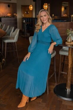 Eleanor Midi Dress In Teal -Fashion Clothing Accessories Store carraig donn eleanor midi dress in teal 635532