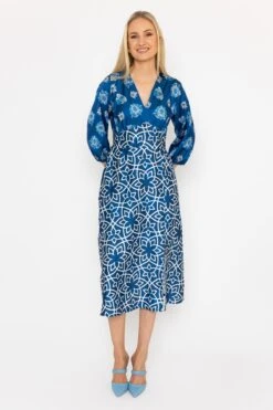 Eliza Midi Dress In Navy
