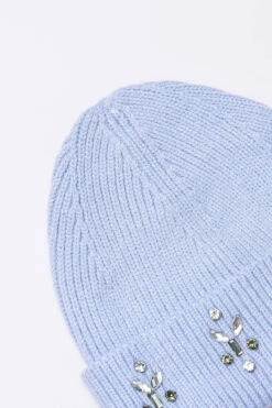 Embellished Beanie In Blue -Fashion Clothing Accessories Store carraig donn embellished beanie in blue 257701