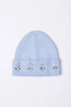 Embellished Beanie In Blue -Fashion Clothing Accessories Store carraig donn embellished beanie in blue 856222