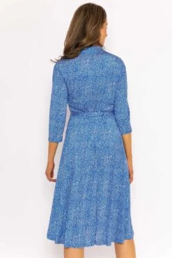 Emer Knee Length Shirt Dress In Blue Print 16 Emer Knee Length Shirt Dress In Blue Print -Fashion Clothing Accessories Store carraig donn emer knee length shirt dress in blue print 396376