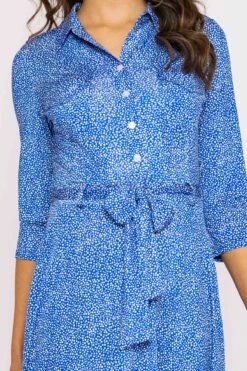 Emer Knee Length Shirt Dress In Blue Print 15 Emer Knee Length Shirt Dress In Blue Print -Fashion Clothing Accessories Store carraig donn emer knee length shirt dress in blue print 456884