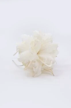 Feather And Flower Fascinator In Cream -Fashion Clothing Accessories Store carraig donn feather and flower fascinator in cream 210299