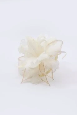 Feather And Flower Fascinator In Cream -Fashion Clothing Accessories Store carraig donn feather and flower fascinator in cream 594195