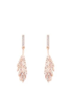 Feather Drop Earrings In Rose Gold 9 Feather Drop Earrings In Rose Gold -Fashion Clothing Accessories Store carraig donn feather drop earrings in rose gold 163754
