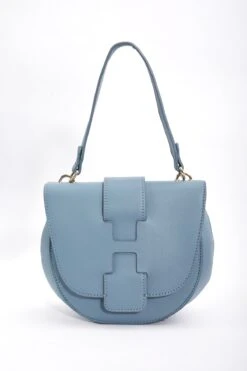 Flap Over Satchel Bag In Blue