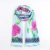 Floral Polka Boarder Scarf In Blue -Fashion Clothing Accessories Store carraig donn floral polka boarder scarf in blue 468056