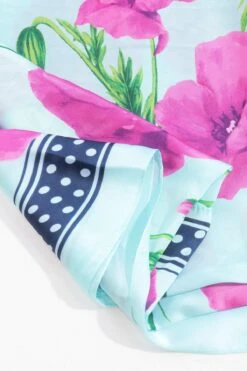 Floral Polka Boarder Scarf In Blue -Fashion Clothing Accessories Store carraig donn floral polka boarder scarf in blue 734266