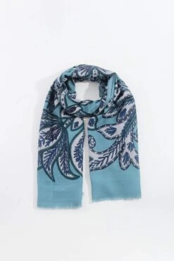 Floral Scarf In Blue