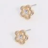 Flower Earrings In Gold -Fashion Clothing Accessories Store carraig donn flower earrings in gold 402361