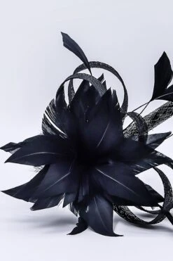 Flower Fascinator In Black