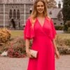 Fuchsia Angel Sleeve Dress -Fashion Clothing Accessories Store carraig donn fuchsia angel sleeve dress 837595