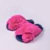 Fuschia Faux Fur Contrast Slippers -Fashion Clothing Accessories Store carraig donn fuschia faux fur contrast slippers 110624