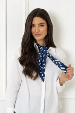 Geo Neckerchief Scarf In Navy -Fashion Clothing Accessories Store carraig donn geo neckerchief scarf in navy 440532