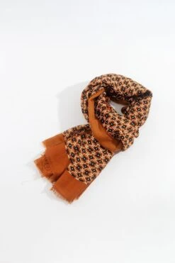 Geo Print Scarf In Brown -Fashion Clothing Accessories Store carraig donn geo print scarf in brown 556388
