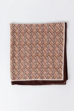 Geo Print Scarf In Coffee -Fashion Clothing Accessories Store carraig donn geo print scarf in coffee 913443