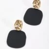 Geometric Textured Earrings In Gold & Black 1 Geometric Textured Earrings In Gold & Black -Fashion Clothing Accessories Store carraig donn geometric textured earrings in gold black 924172