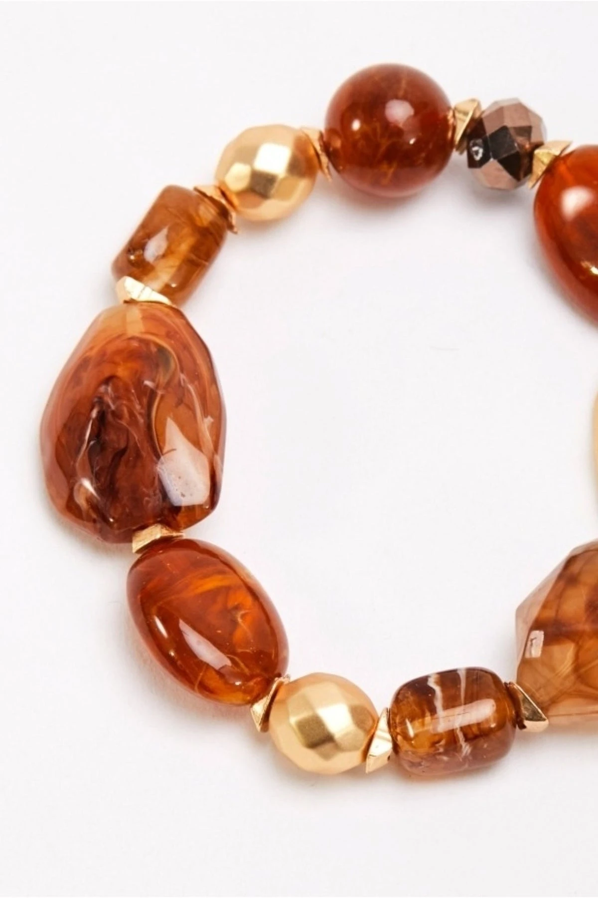 Gold And Brown Beaded Bracelet 4 Gold And Brown Beaded Bracelet - Image 2