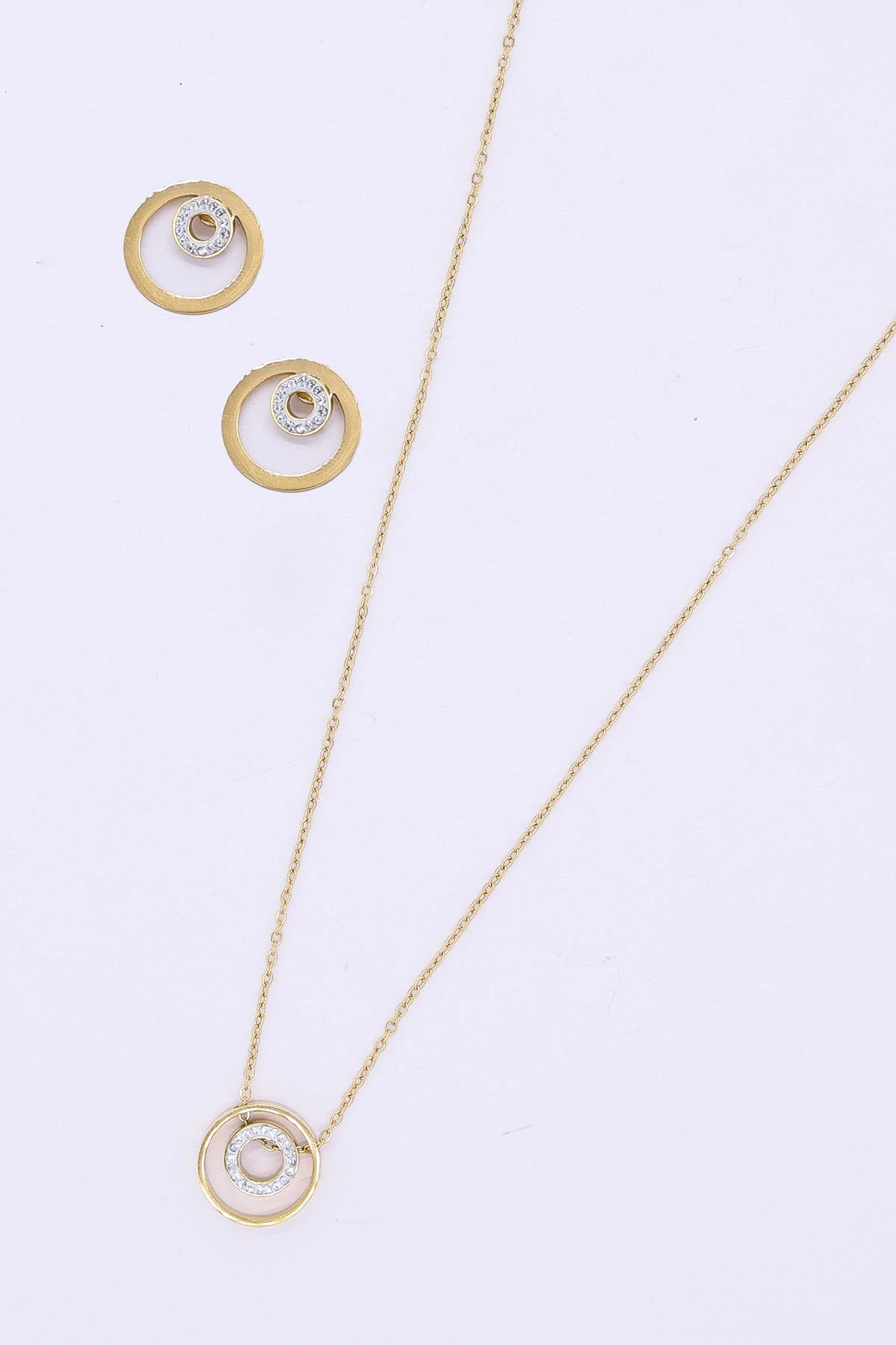 Gold Double Circle Earrings - Soul Special 7 Gold Double Circle Earrings - Soul Special - Image 5