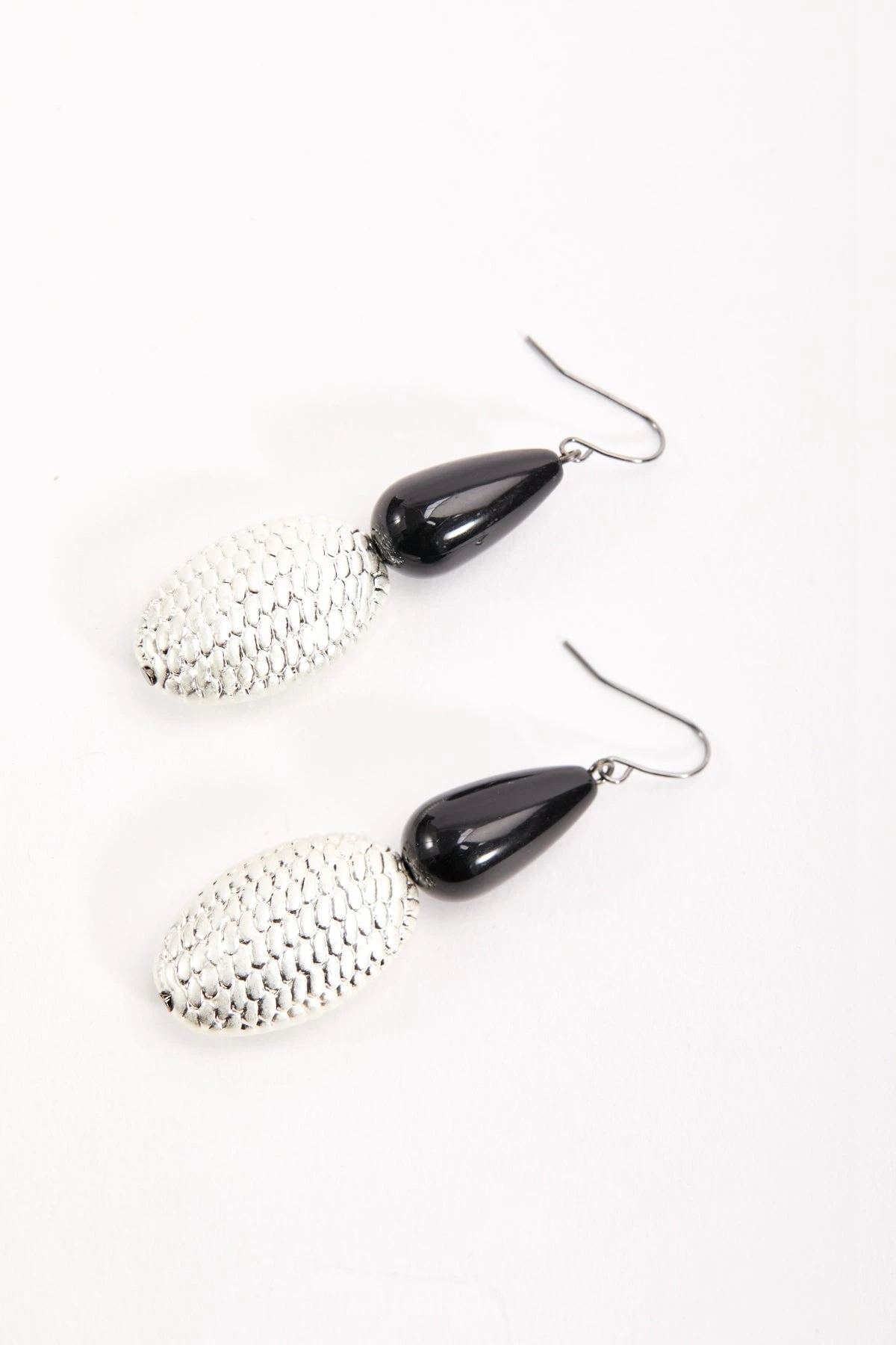 Silver Earrings With Black Stone 3 Silver Earrings With Black Stone