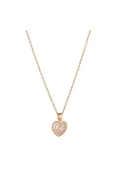 Gold Micropavé Heart Pendant