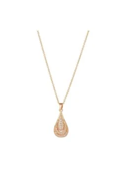 Gold Micropave Teardrop Pendant