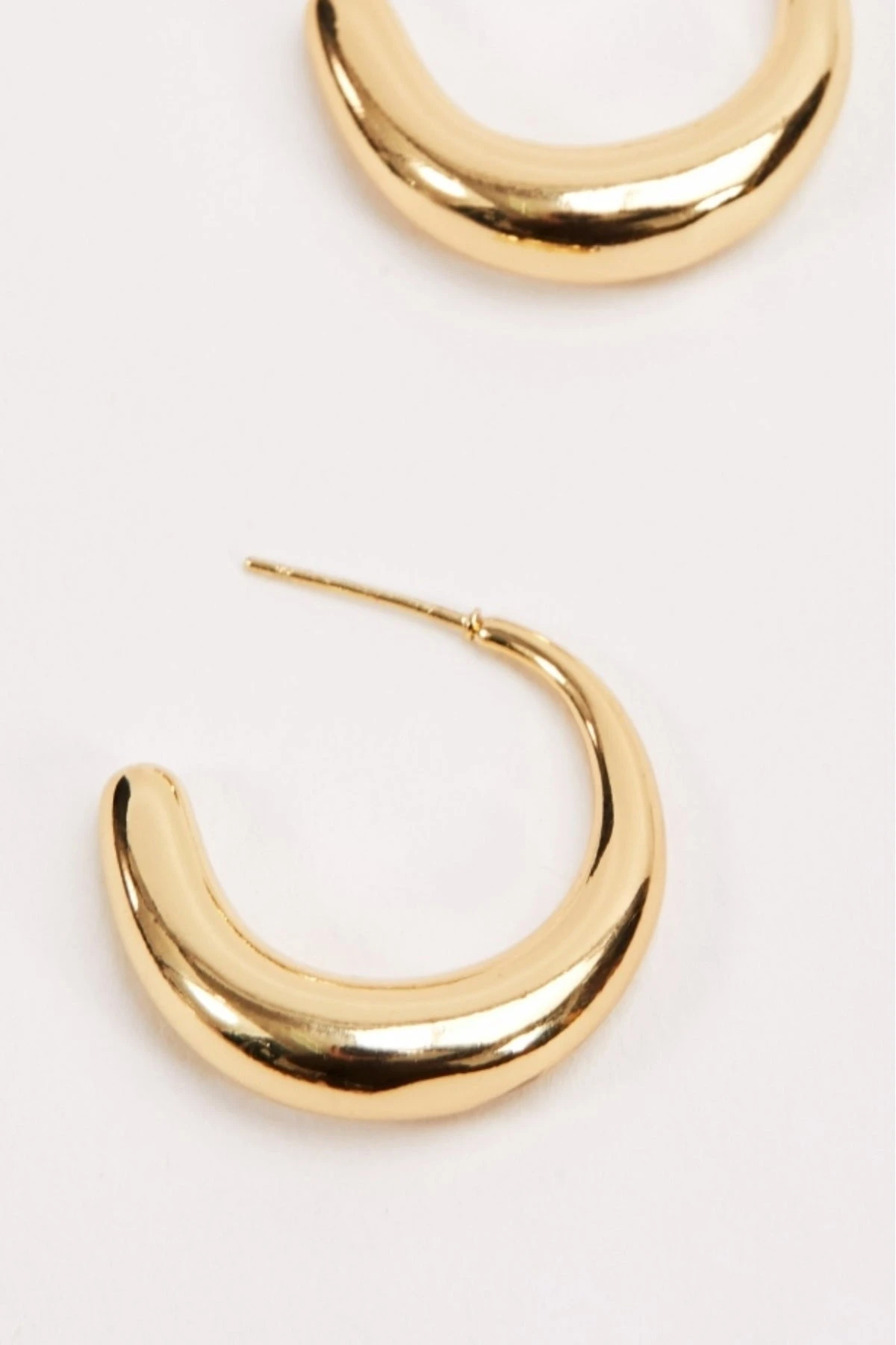 Gold Open Hoop Earrings 4 Gold Open Hoop Earrings - Image 2
