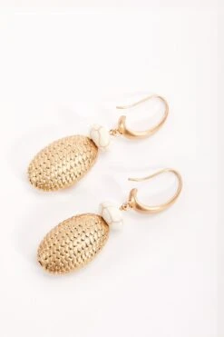 Gold Oval Earrings