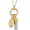 Gold Plated Pendant With Green Aventurine Charm -Fashion Clothing Accessories Store carraig donn gold plated pendant with green aventurine charm 876389