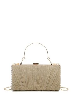 Fashion Clothing Accessories Store 12 Gold Sparkle Clutch With Handle