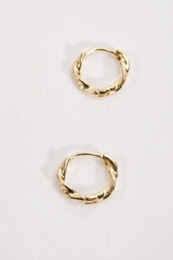 Fashion Clothing Accessories Store 32 Gold Tone Twist Hoop Earrings