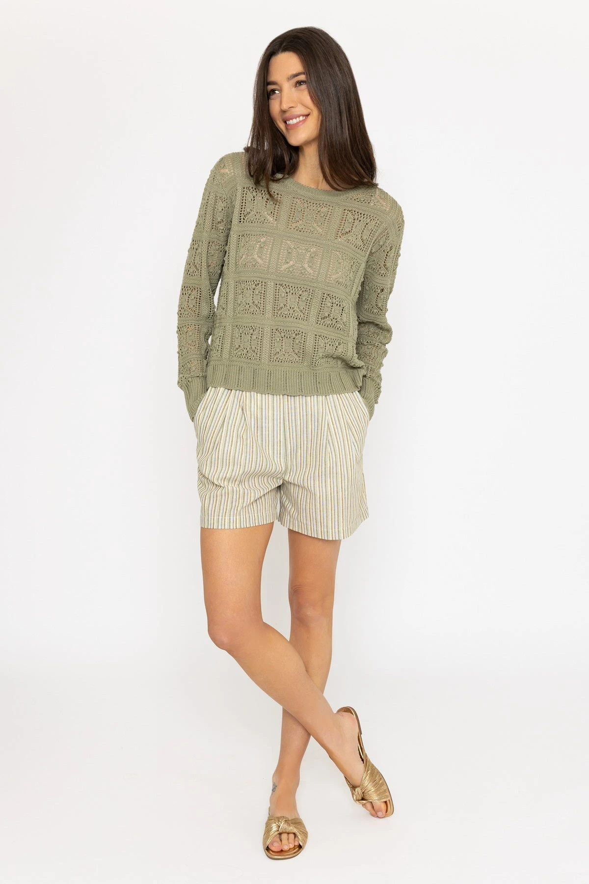 Green Crochet Knit Jumper 6 Green Crochet Knit Jumper - Image 4